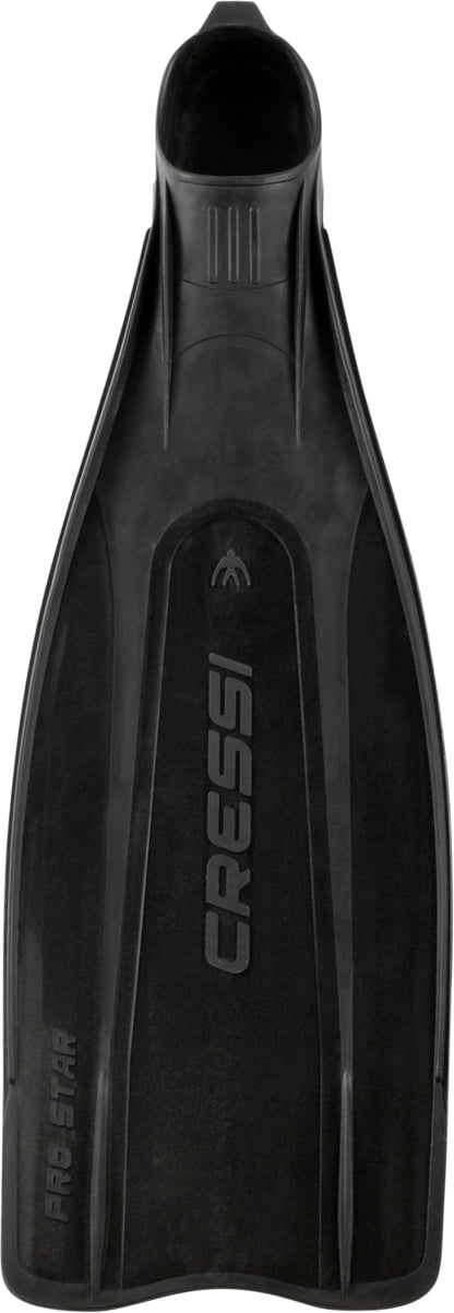 Cressi Adult Reactive Full Foot Pocket Scuba Diving Fins | Pro Star: Made in Italy,Black