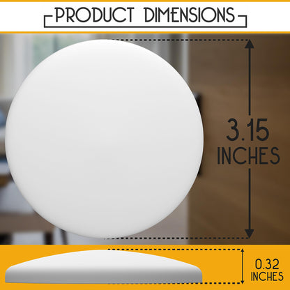 Door Stoppers - Large 3.15" (4 PCS) - Door Stoppers for Wall with Strong Back Adhesive - Quiet and Shock Absorbent Silicone Wall Protectors from Door Knobs - Protects Every Surface - White