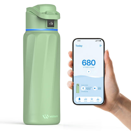 BOOST Smart Water Bottle with Reminder & Tracker, Double Wall Vacuum Insulated Bottles Stainless Steel, 32oz BPA-Free Wide Mouth for Gym, Office, School, Ideal Gift for Christmas, Thanksgiving Day