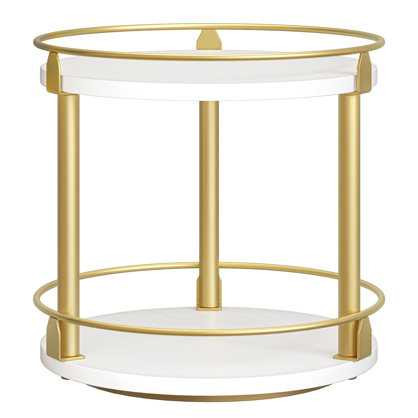 3-Tier Lazy Susan Organizer, Rotating Spice Rack, Spinning Organizer, Industrial Turntable Spice Rack Organizer for Cabinet, Kitchen Countertop, Pantry, Rustic Brown and Black SR23BR