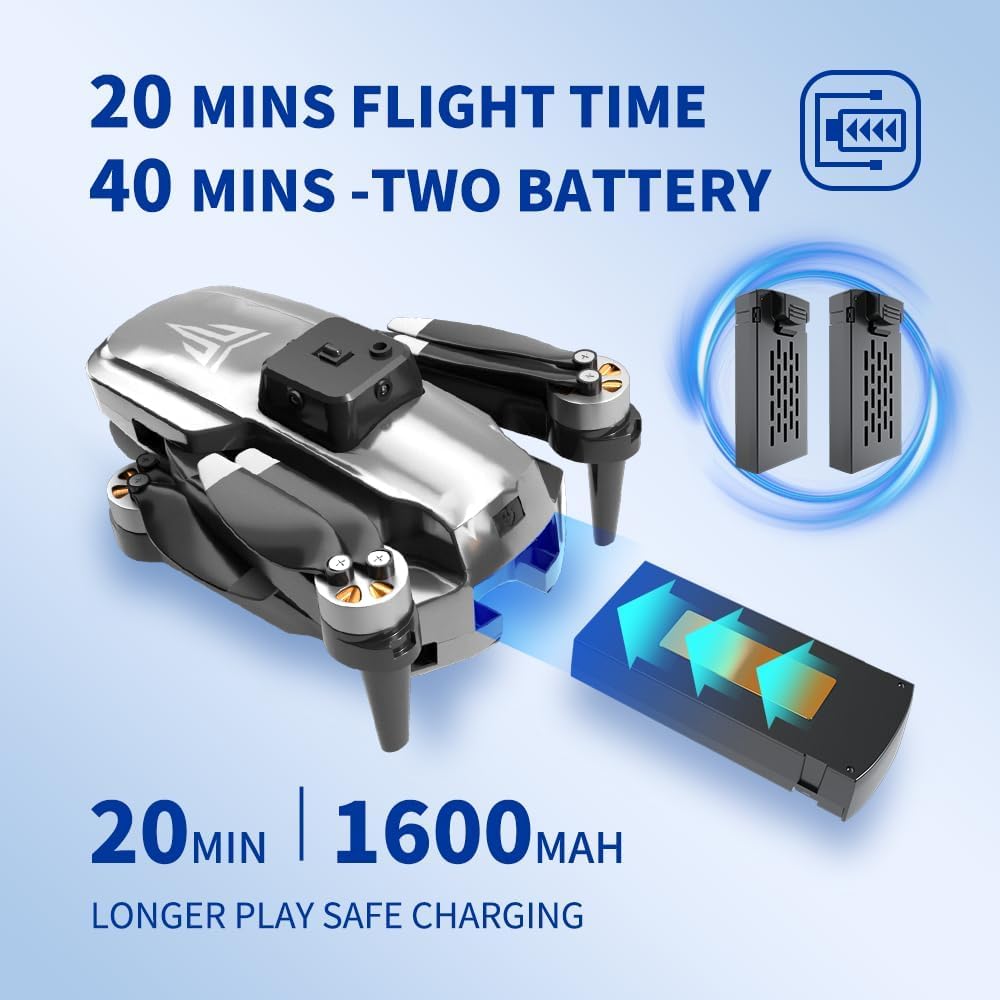 Drone, Drones with camera for adults 4k, Drones for kids 8-12, Brushless Motor, FPV Foldable Drone, Carrying Case, 40 mins Battery Life, Christmas gifts, 360° Flip, APP Control