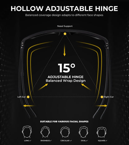 KALIYADI Night Vision Glasses for Men, Lightweight Night Driving Glasses for Driving (Night Vision/NightVision/NightVision)