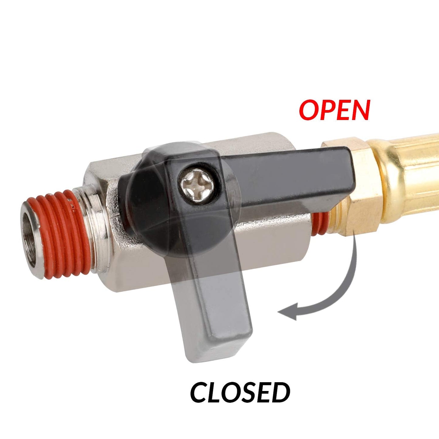 Hromee Extended Tank Drain Assembly Kit with 10 Inch Braided Steel Hose 1/4 Inch Drain Valve and Elbow Fitting for Air Compressor