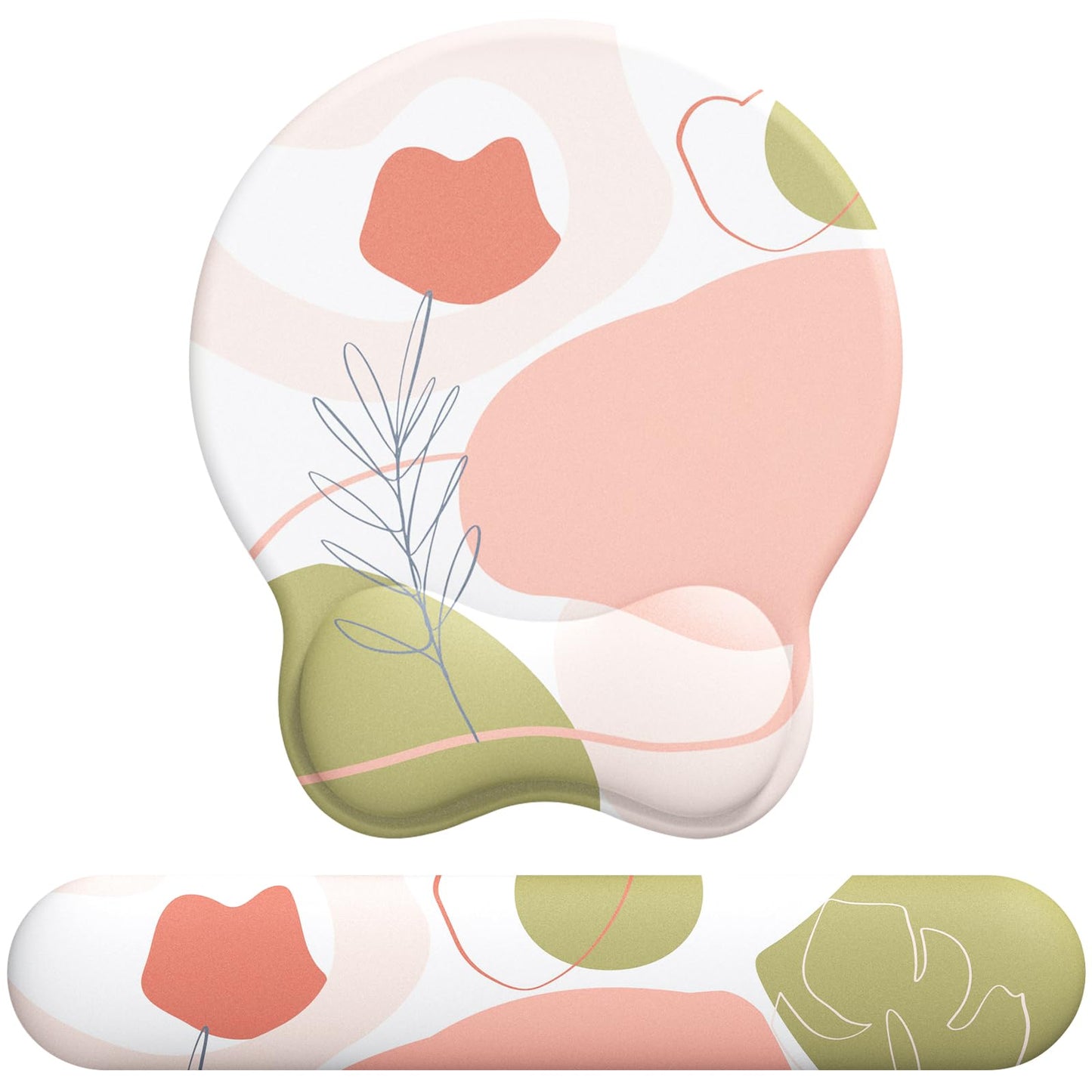 eulps Mouse Pad Wrist Support, Ergonomic Memory Foam Keyboard Wrist Pad & Gel Wrist Rest Set for Computer Keyboard for Easy Typing & Pain Relief for Office & Home (Rose Set)