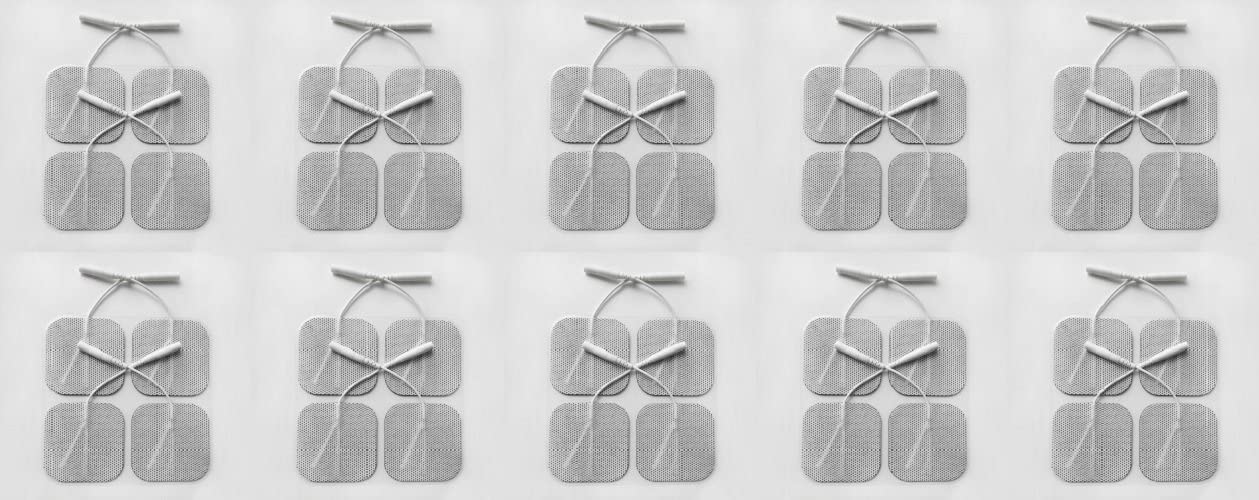 KS Premium TENS/EMS Unit 40 Electrode Pads 2"x2" in. Reusable Self Stick Gel Carbon Electrodes