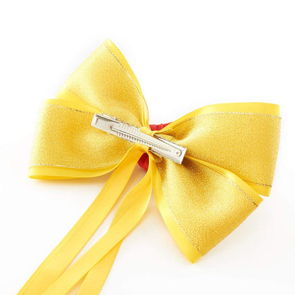JiaDuo Princess Hair Accessories for Girls Women Halloween Big Hair Bow Clips Yellow 6 Inch