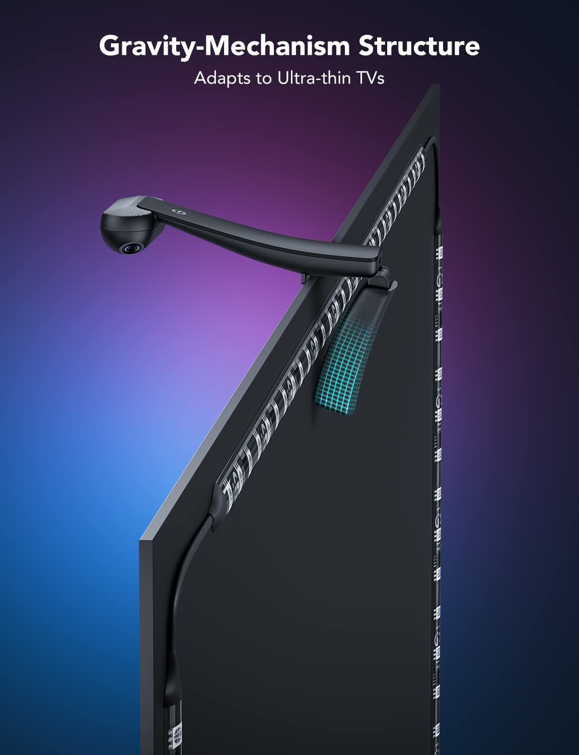 Govee Envisual TV LED Backlight T2 with Dual Cameras, 11.8ft RGBIC Wi-Fi LED Strip Lights for 55-65 inch TVs, Double Strip Light Beads, for Home Decorations, Smart App Control, Music Sync