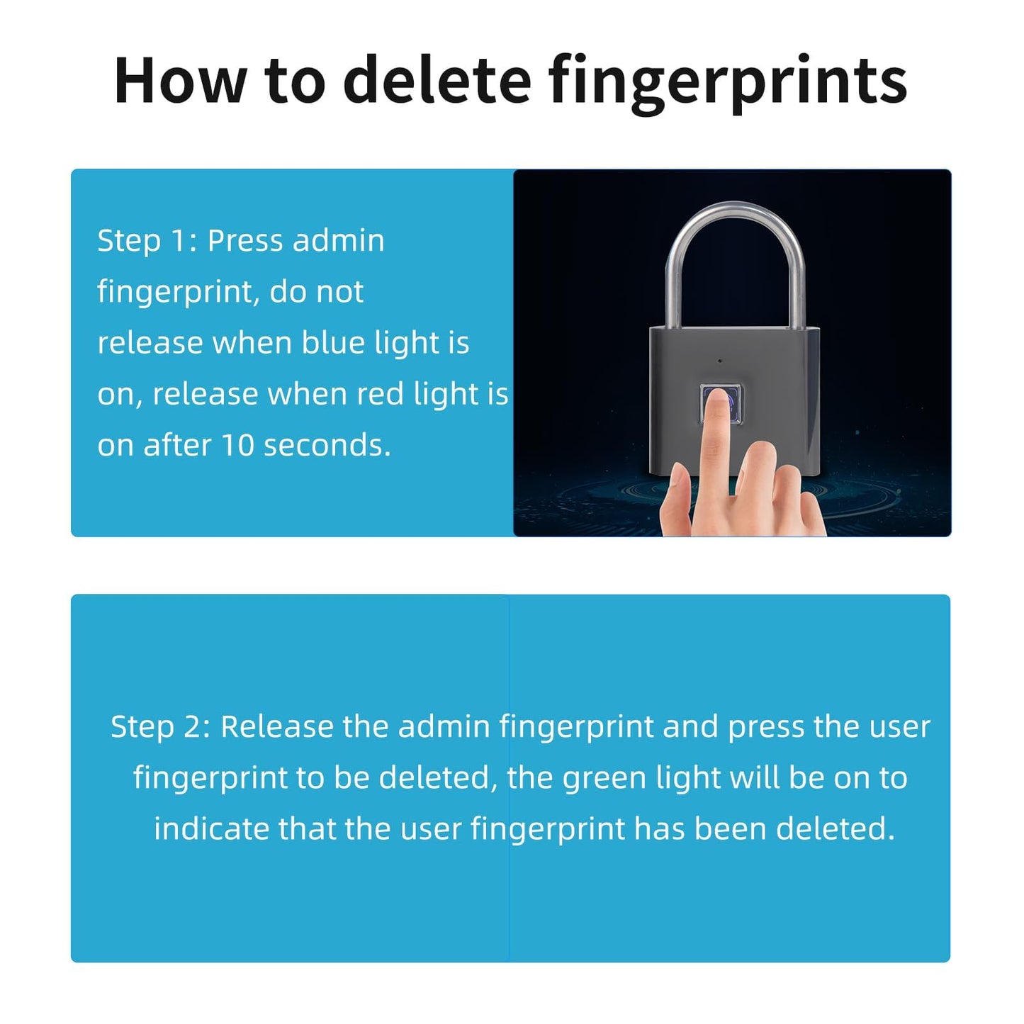 KENRONE Fingerprint Padlock, Portable USB Charging with Reset Key, Smart Padlock Quick Unlock, Waterproof and Rustproof, Padlocks for School Locker, Warehouses, Gym, Homes, Office Cabinets