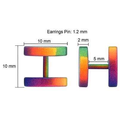 JewelrieShop Fake Plugs Faux Gauges Plugs Earring for Men Stainless Steel Studs Circle Flat Back Cheater Illusion Tunnel Dumbbell Earrings Ear Plugs Women(16G,6-12 Pieces,10mm)