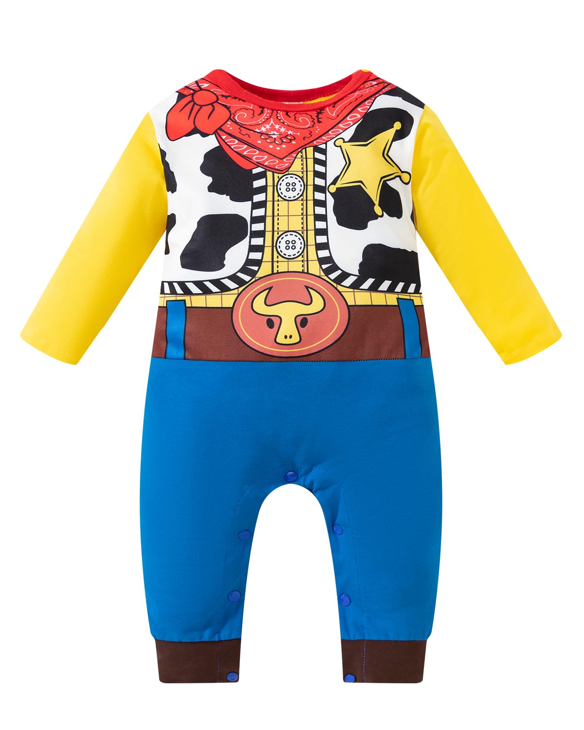 LENSOUS Baby Boys' Cowboy Costume Halloween Cosplay Bodysuit (Cowboy, 3-6 Months