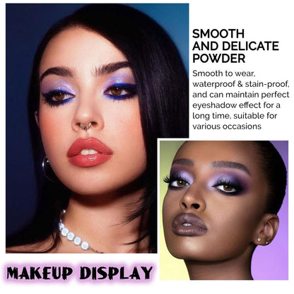 evpct 9 Colors Purple Glitter Eyeshadow Palette, Lavender Violet Purple Pink Glitter Metallic Shimmer Sparkly Eye Shadow Palette Makeup for Older Women Blue Eyes, Highly Pigmented Waterproof eyeshadow