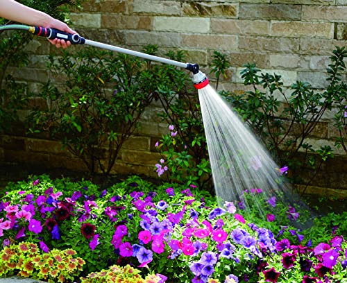 Eden 96618 Long Metal Garden Wand with 7 Watering Pattern, Thumb Control, Bundled with Quick Connect Starter Set