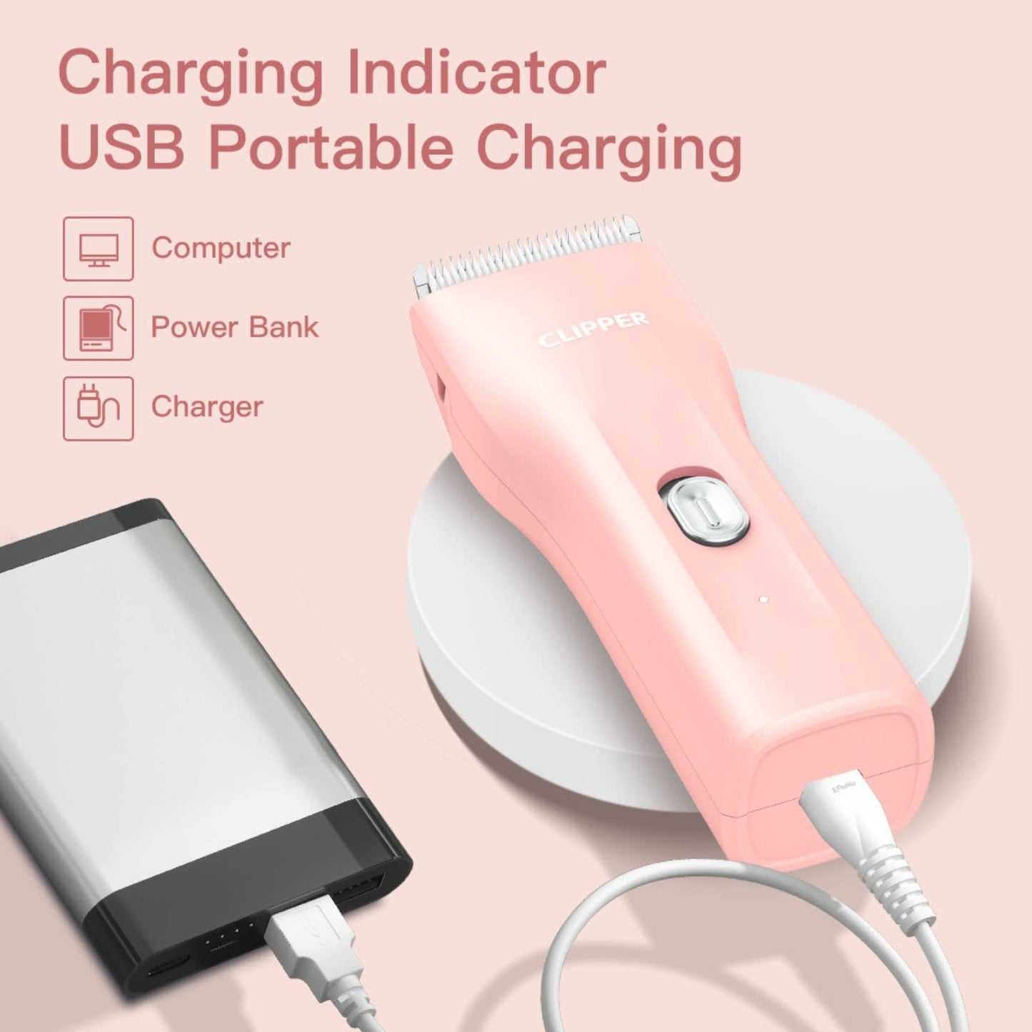 Dog Clippers,Quiet Washable USB Rechargeable Cordless Dog Grooming Kit,Electric Pets Hair Trimmers Shaver Shears for Dogs and Cats