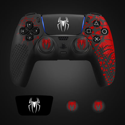 JORREP Anti-Slip PS5 Controller Skin, PS5 Controller Accessories, Non-Slip Silicone PS5 Controller Cover Case with Thumb Grip Gaps, Touch Pad Sticker and Cover Wrap Stickers