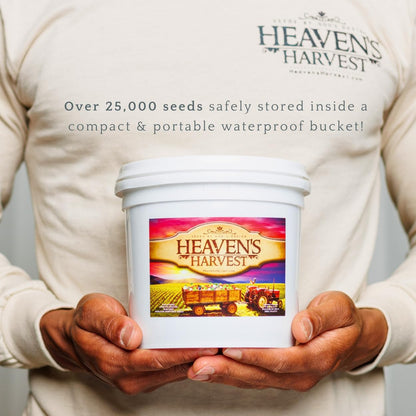 Heaven’s Harvest - 10 Year Survival Or Homestead Garden | 25k+ Heirloom Vegetable Seed Bank Kit | Includes Free Clyde’s Garden Planner & Seed Vault Storage Drum | Non-GMO