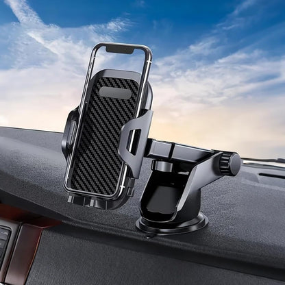 3-in-1 Car Phone Holder, Strongest Suction and Stable Clamp Arm, 360° Adjustable Cell Phone Holders for Car Dashboard Air Vent Windshield, Fits Smartphones (Black)