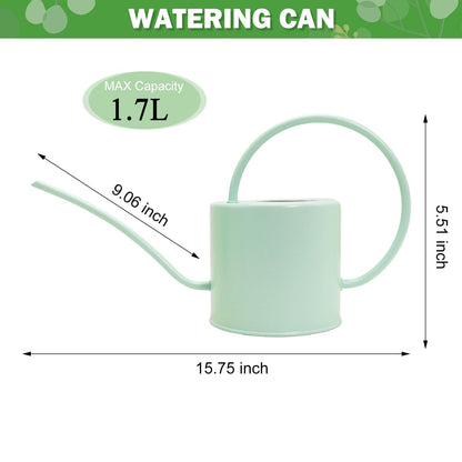 Lechloris Indoor Watering Can for Houseplants-Long Spout Metal Watering Can for Indoor Plants, Succulents or Outdoor Garden Flower, 1.3L / 40 oz Mint