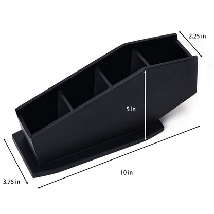 Gothvanity Coffin Brush Holder - Gothic Desk Organizer - Wooden Coffin Pen Holder -Spooky Decor for Bathroom, Living Room or Bedroom- Black - 10x 5x3.25 Inches