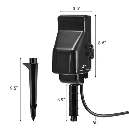 DEWENWILS WiFi Smart Yard Stake Plug with 6 Outlets, Voice Control, Waterproof Power Stake Timer with 6Ft Cord, Alexa&Google Assistant Compatible, 1875W/15A, Timer for Lights, Yard, Garden