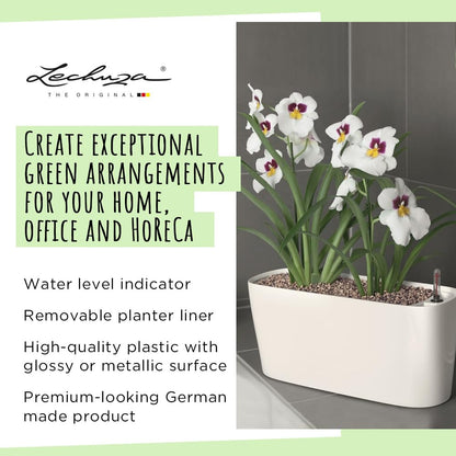 Lechuza Delta 10 Self Watering Plant Pot, White High Gloss, 30 cm