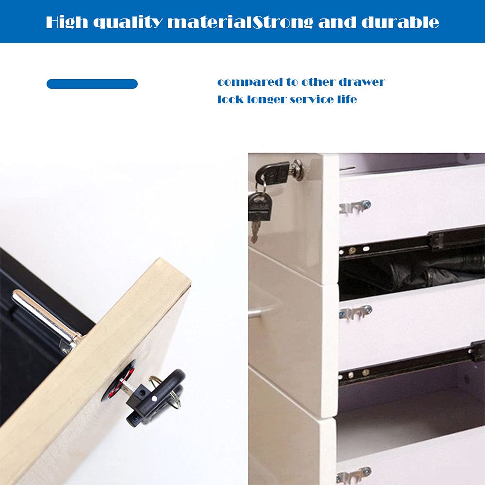 2 Piece Cabinet Plunger Lock Furniture Desk Drawer Plunger Lock Cupboard Cam Lock with Key for Filing Cabinets Wardrobe Display Cabinet Furniture