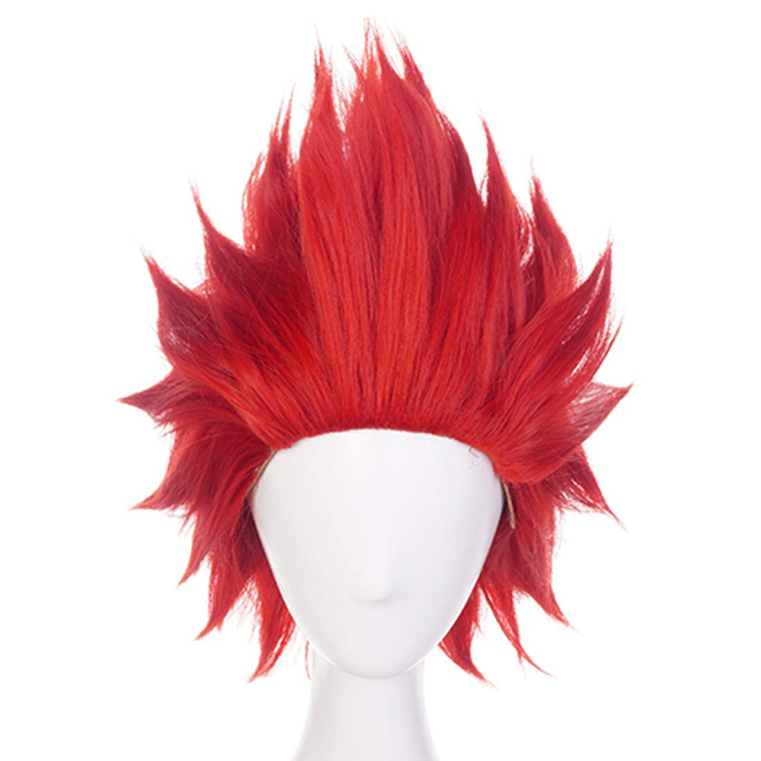 JoneTing Reddish Angry Wigs Men【+ Wig Cap】 Short Red Spiky Wig Short Wavy Red Crazy Hair Reded Spiky Cosplay Hair for Costume Reddish Funny Wigs Halloween Outfit Peluca Roja Chrismas Party for Men