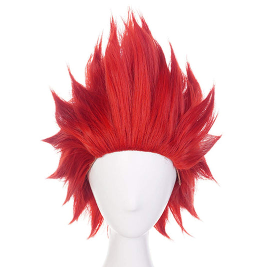 JoneTing Reddish Angry Wigs Men【+ Wig Cap】 Short Red Spiky Wig Short Wavy Red Crazy Hair Reded Spiky Cosplay Hair for Costume Reddish Funny Wigs Halloween Outfit Peluca Roja Chrismas Party for Men