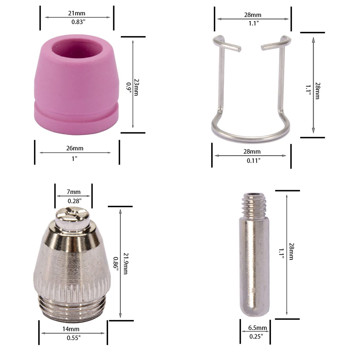 KERUE SG-55 AG-60 WSD-60 Plasma Cutter Cutting Torch Tip Nozzles Consumables Kit, .045'' 50PCS (AG60)