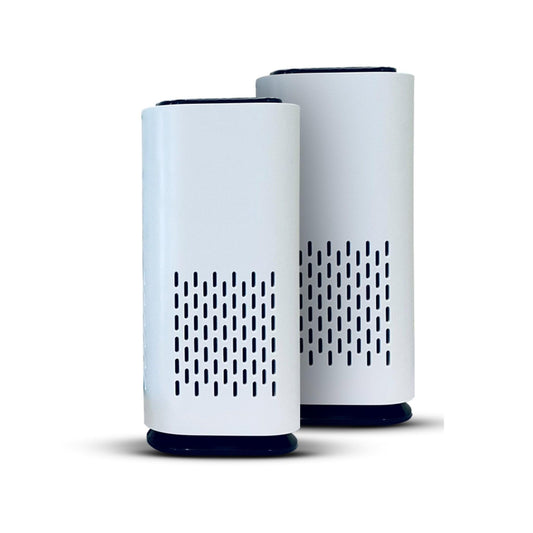 KIKI PURE A1 2021 Mini HEPA USB-C Powered Air Purifier. Ultra Portable (5.2in tall, 6.7 ounces), Ultra Quiet. for Travel, In-Car and Desktop (White) - 2 pcs