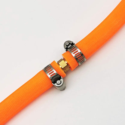 Da by 3 pcs 3/8"(10mm) Barb Splicer Mender Hose Brass Barb Fitting with 6 pcs Stainless Steel Pipe Clamps for Water/Fuel/Air