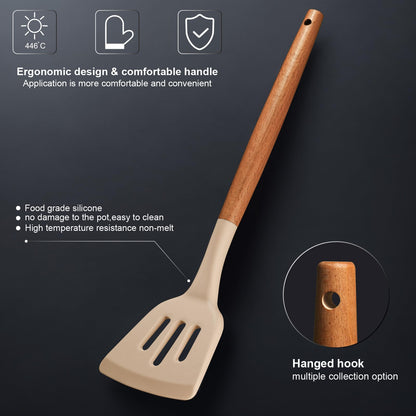 RAXCO Kitchen Utensils Set,18-Piece Cooking Tools and Sharp Knives,Stainless Steel Holder and Cutting Board