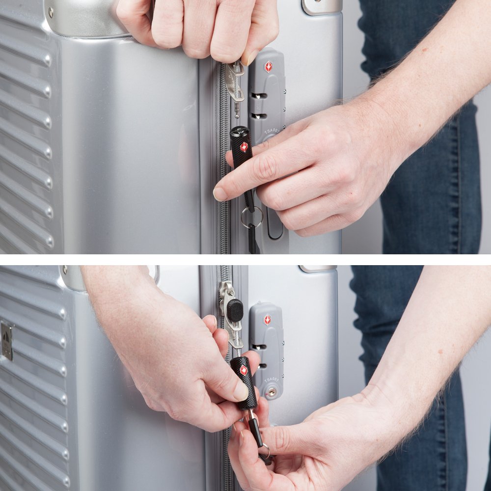 2 Pack TSA Approved Luggage Locks with Keys for Travel – Flexible Ultra Secure Mini Key Padlock & Metal Zinc Alloy Material – Black