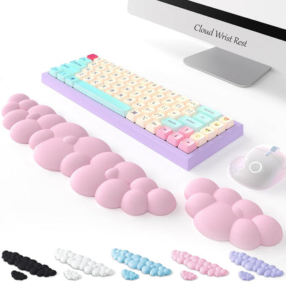 Cloud Wrist Rest for Keyboard, Ergonomic Gaming Wrist Pad Palm Rest - Gifts for Office & Gamers, Memory Foam Wrist Support for Pain Relief, Mouse Pad Rest Support, Portable & Washable, Light Lilac