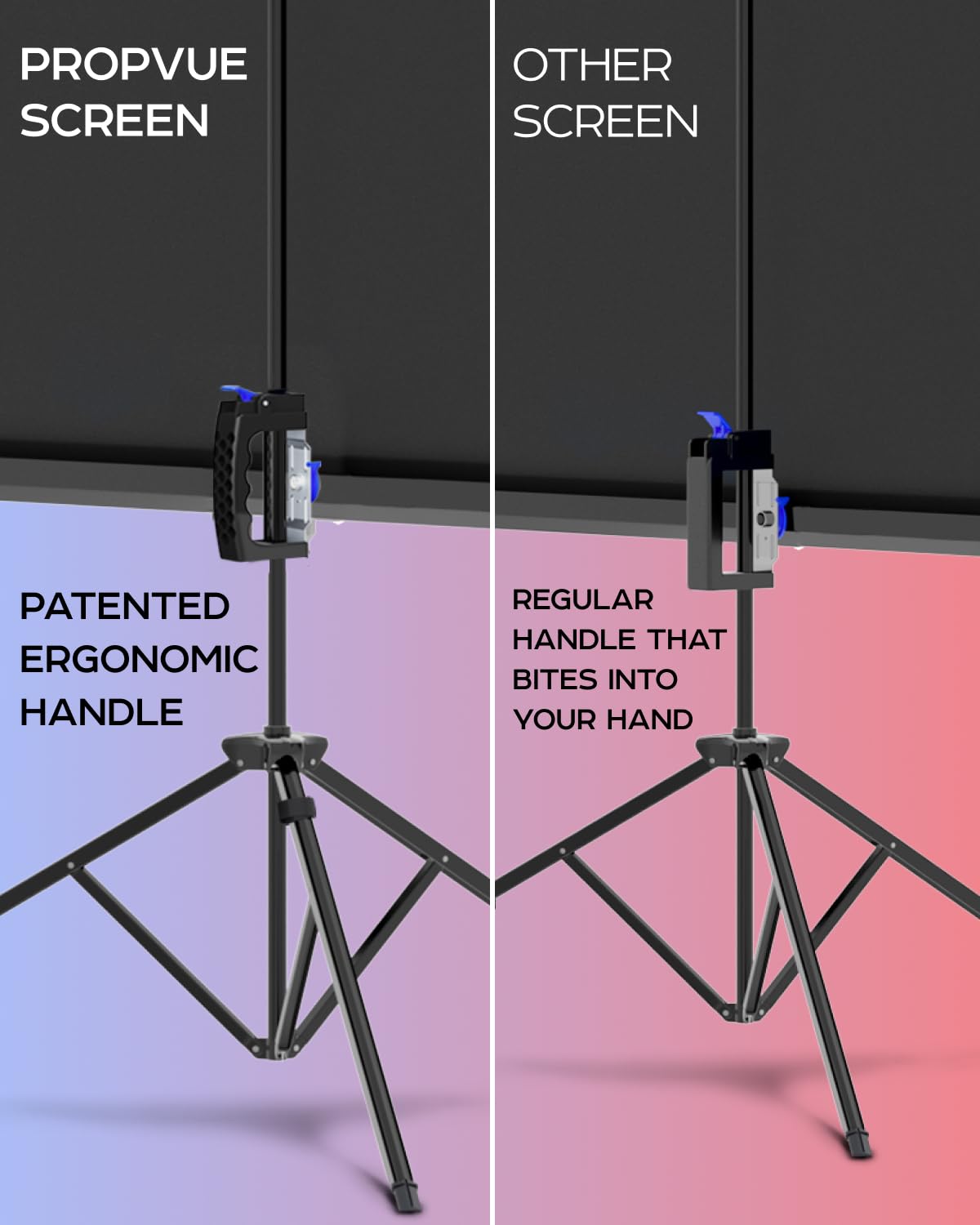 100 Inch Indoor and Outdoor Projector Screen with Stand for Movies or Presentations - HD Premium 16:9 Folding Free Tripod Screen with Carry Bag and Straps, Matte