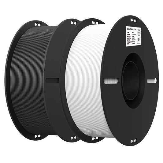Creality 2kg Black & White PLA 1.75mm Filament Bundle for 3D Printing with No-Tangling Strong Bonding and Overhang Performance, Accuracy +/- 0.02mm