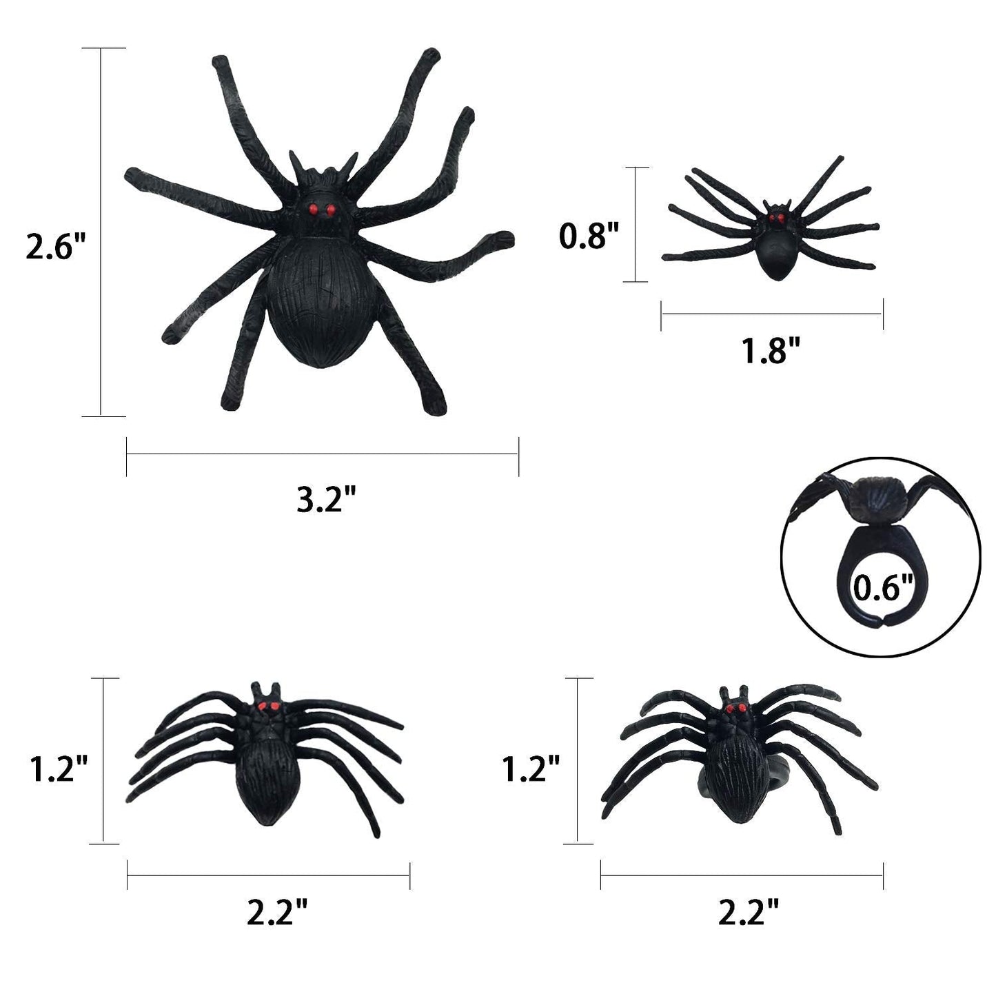 kockuu 46pcs Realistic Plastic Spider Toys Fake Spider Prank Prop Joke Spiders and Spider Rings for Halloween Party Decorations Gift Party Favors Trick Toys Kids Toddlers April Fool's Day Prank Gifts