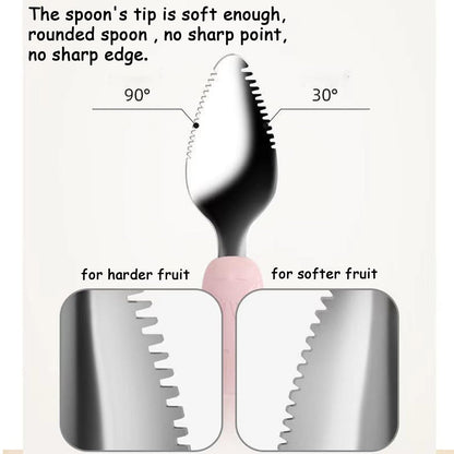 Double Head Baby Silicone Food Spoon (Green) - Fruit Scraping Mud Spoon, Feeding and Training Utensil for Infants, Baby Led Weaning Supplies