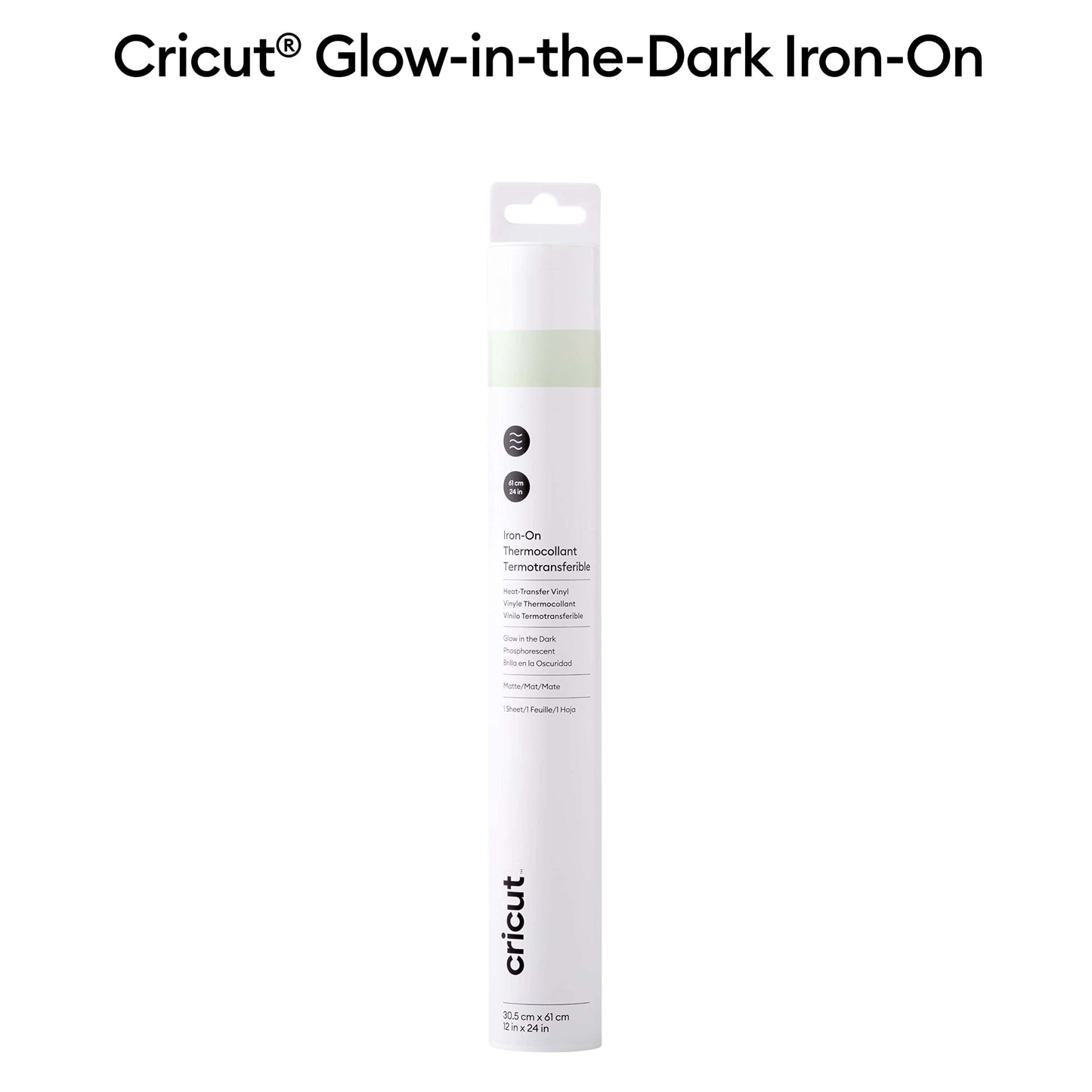Cricut Everyday Iron On - Glow in The Dark, 2ft Roll (12'x24') - HTV Heat Transfer Vinyl for Shirts, Apparel, Hats & More - Compatible with Maker & Explore Machines