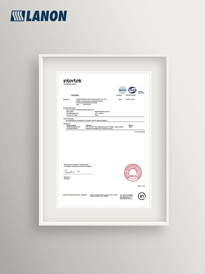 LANON 5 mil Latex Disposable Gloves, Food-Contact Grade, Powder-Free, Fully Textured, White, Large