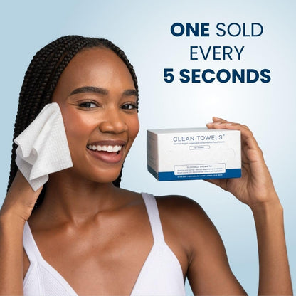 Clean Skin Club Clean Towels | Worlds 1ST Biodegradable Face Towel | Disposable Makeup Removing Wipes | Dermatology Tested & Approved | Vegan & Cruelty Free | Super Soft For Sensitive Skin | Dry Towelettes (Pack of 1 (25CT))