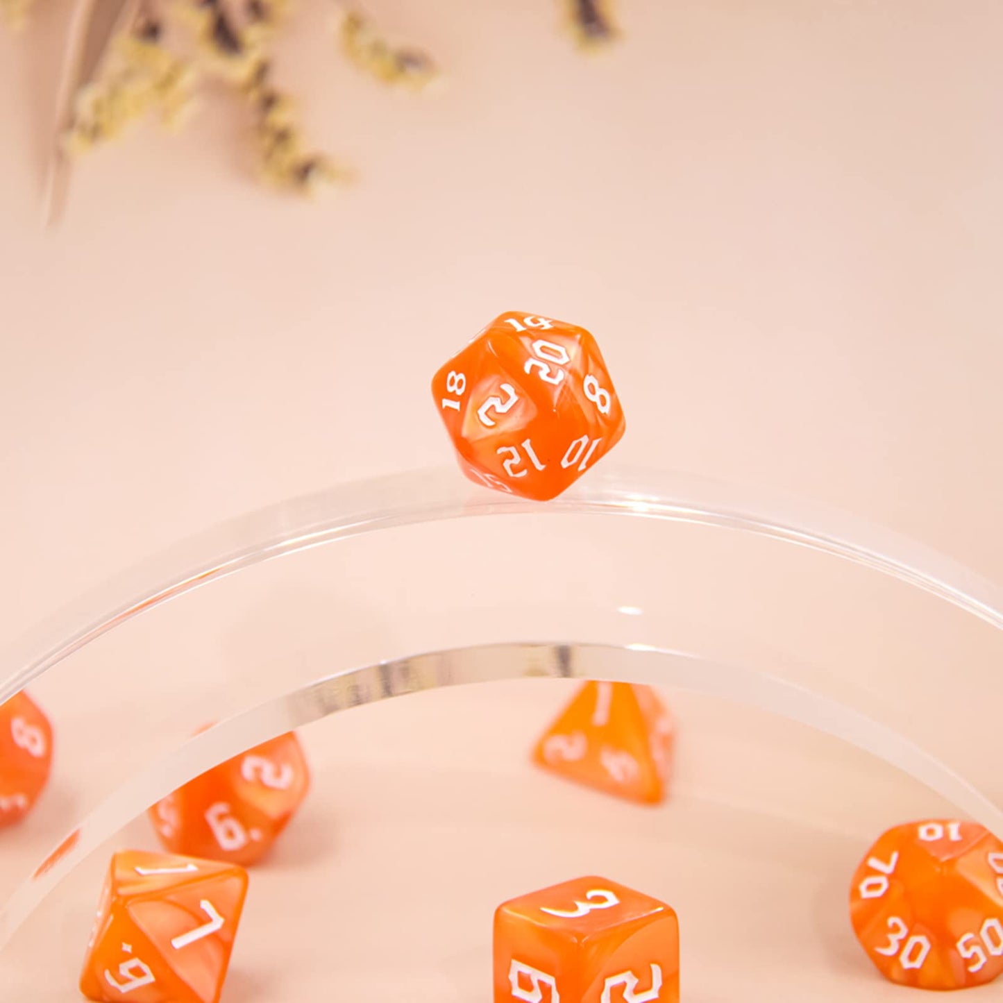 DND Dice Set RPG Polyhedral Dice Fit Dungeons and Dragons(D&D) Pathfinder (Orange)