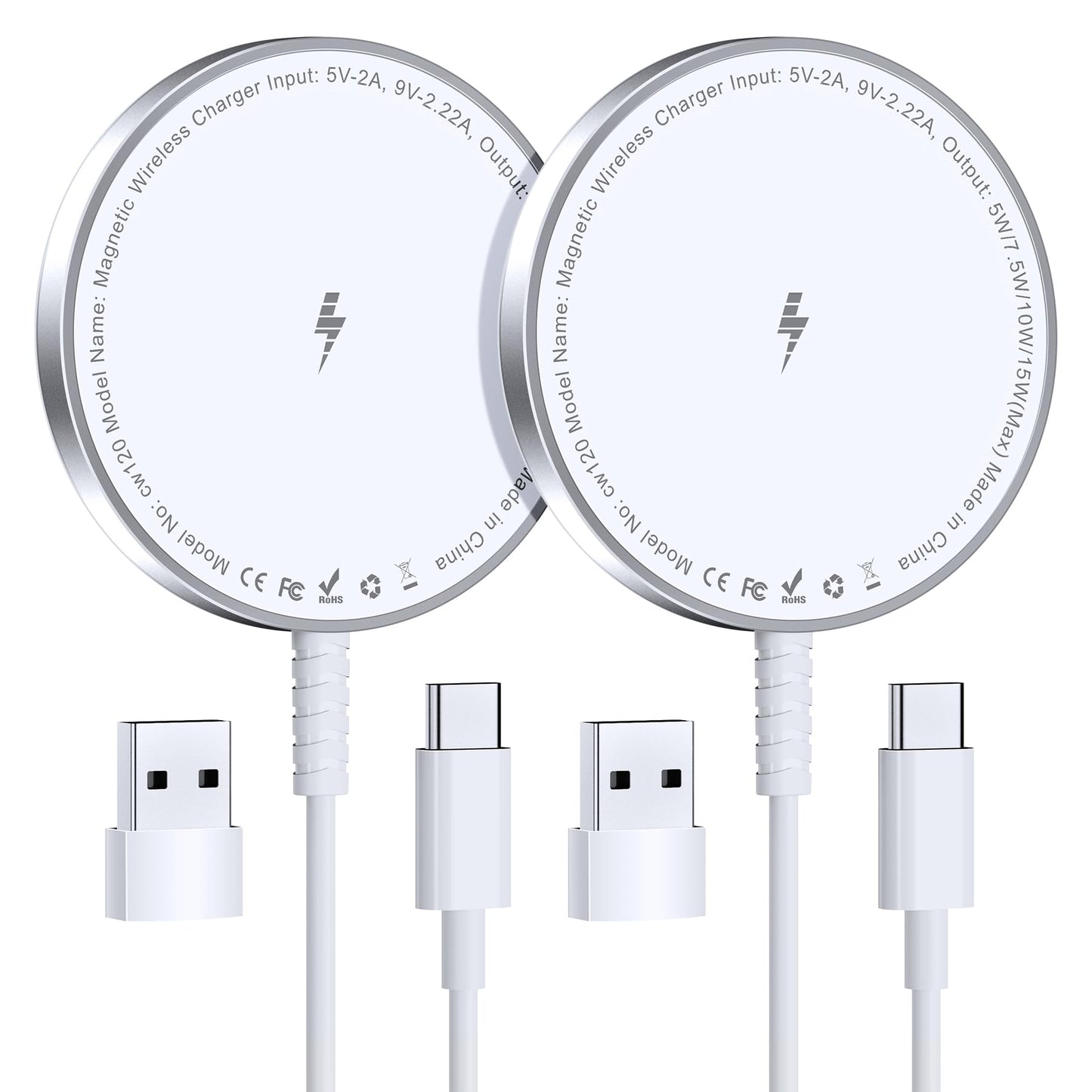 for MagSafe Charger: Magnetic Wireless Charging Pad for iPhone 16 15 14 13 12 Series & AirPods 4-2 Pro, Strong Magnet, Aluminum Alloy, USB-C/A Ports, Ultra-Thin & Portable, Ideal for Desk & Bedside