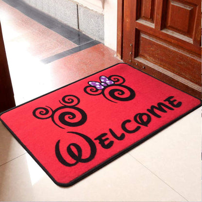 J.Ehonace Cartoon Mouse Rugs - Non-Slip Mickey Cartoon Welcome Mat, Cute Minnie Rug Indoor Entrance Doormat Livingroom Home Decor Door Mats, 17" x 30" (Red)