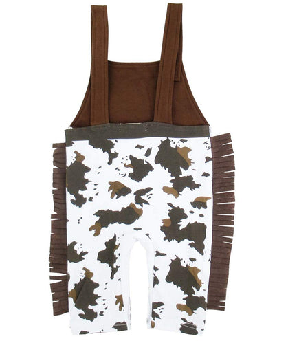 A&J DESIGN Halloween Baby Boys' Western Cowboy Romper Sets With Scarf And Hat Overall(0-6 Months, Brown)