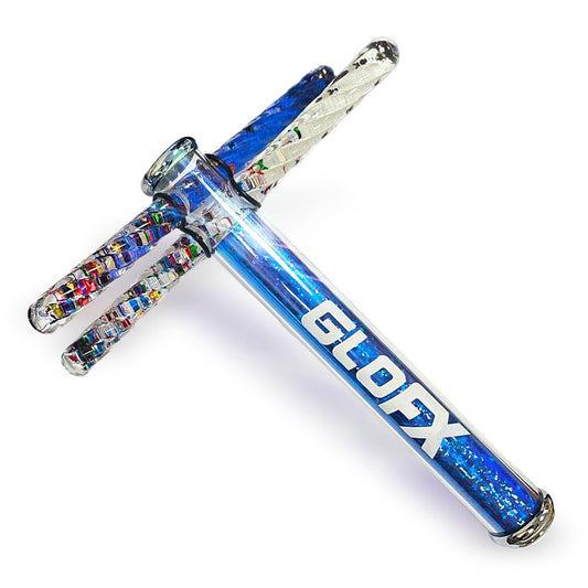 GloFX 7.5-inch Blue Liquid X Kaleidoscope Tube - Colorful Kaleidoscopes for Adults, Flow Toys Rave Glitter Wands - Sensory Glitter Wands and Rave Toys