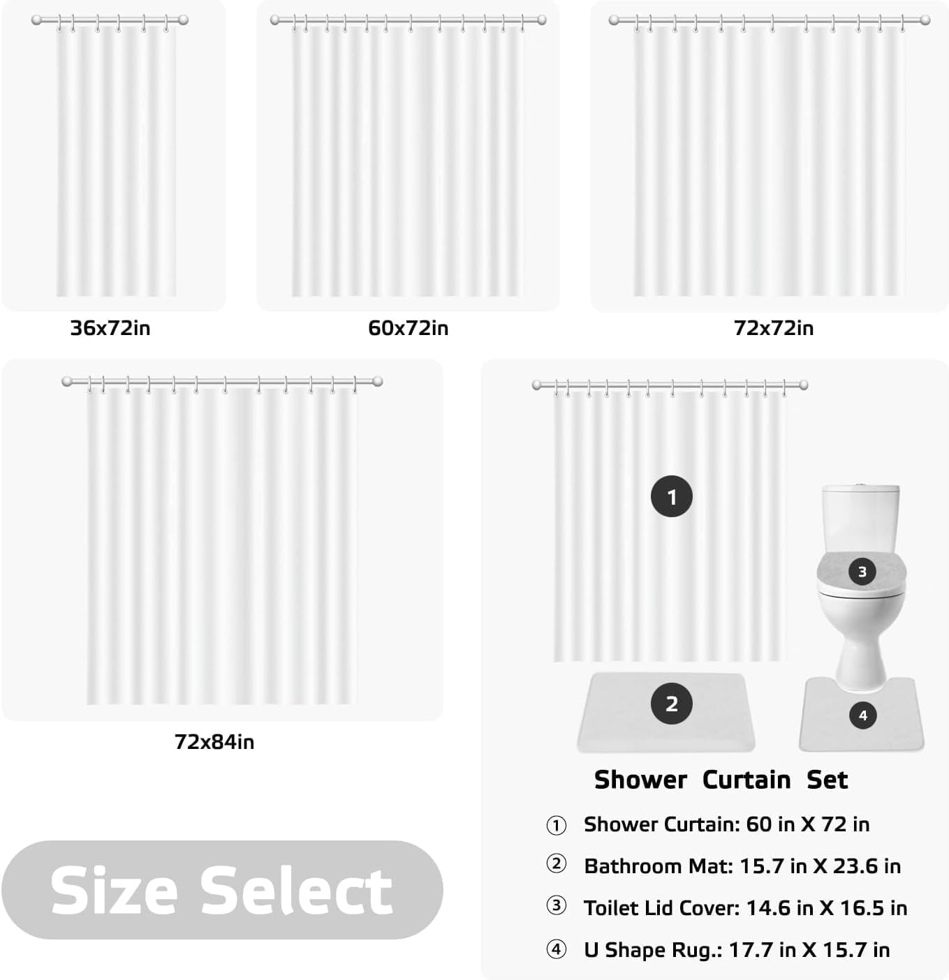 EOVDSFW Funny Halloween Shower Curtain for Bathroom Set Black Gothic Spooky Goth Skull Dark Moon Cool Fun Bath 60 x 72 Inch Decorative Polyester Fabric Cloth Home Decor with 12 Pack Hooks