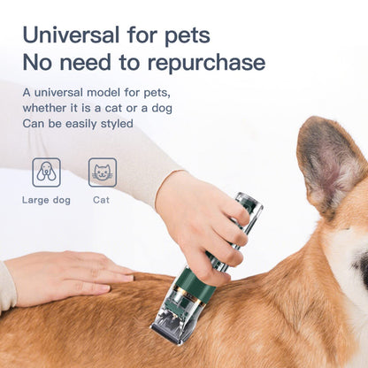 Dog Hair Clippers,Dog Grooming Clippers Kit with Led Display,Pet Clippers Grooming for Dogs Thick Coats,Low Noise Heavy Duty Pet Hair Shaver Trimmers (Green)