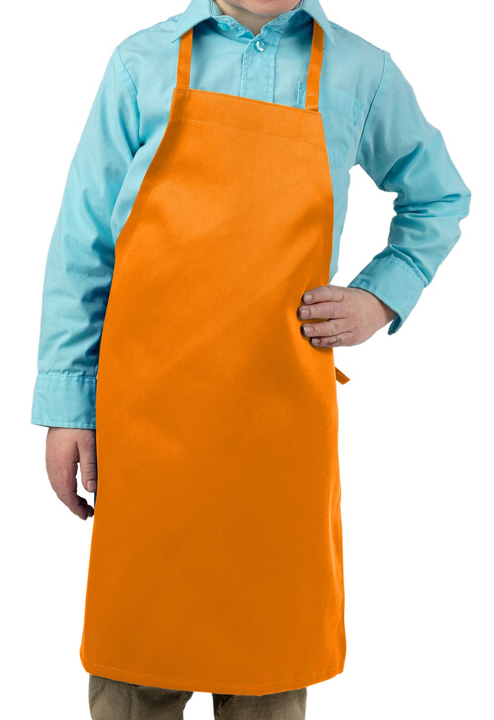 KNG Kids Cooking Apron for Girls and Boys Medium, Orange