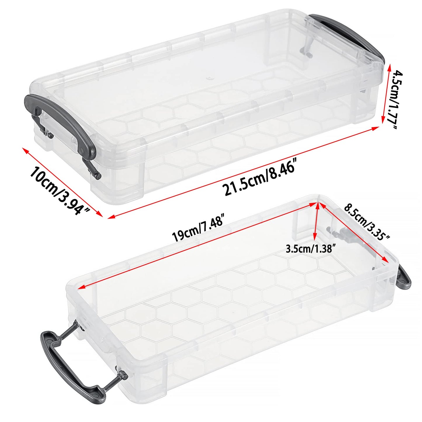 BTSKY Large Capacity Pencil Box, Office Supplies Storage Organizer Box, Brush Painting Pencils Storage Box Watercolor Pen Container Drawing Tools(6 Pack Clear)