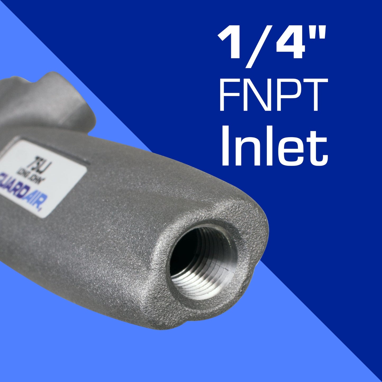 Guardair Long John Safety Air Gun - 12 inch Aluminum Extension, Pistol Style Grip, OSHA Compliant Venturi Nozzle, 1/4 Inch FNPT Inlet (75LJ012AA)